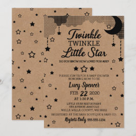 Twinkle Twinkle Little Star Kraftベビーシャワー 招待状