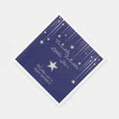 Twinkle Twinkle Little Star Napkins – 青、銀 スタンダードランチョンナプキン (角)