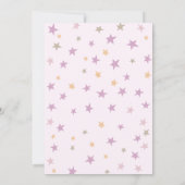 Twinkle Twinkle Little Star Pink Girl 1st Birthday 招待状 (裏面)