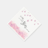 Twinkle Twinkle Little Star Pink Girl Baby Shower スタンダードカクテルナプキン (角)