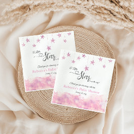 Twinkle Twinkle Little Star Pink Girl Baby Shower スタンダードカクテルナプキン