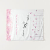 Twinkle Twinkle Little Star Pink Girl Baby Shower タペストリー (正面(横))