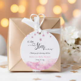 Twinkle Twinkle Little Star Pink Girl Baby Shower フェイバータグ