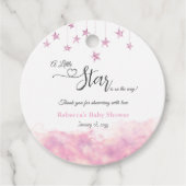 Twinkle Twinkle Little Star Pink Girl Baby Shower フェイバータグ (正面)