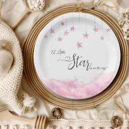 Twinkle Twinkle Little Star Pink Girl Baby Shower ペーパープレート