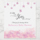 Twinkle Twinkle Little Star Pink Girl Baby Shower ワインラベル (シングルラベル)