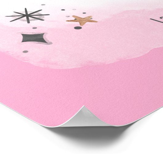 Twinkle Twinkle Little Star Pink Splash Welcome ポスター (角)