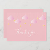 Twinkle Twinkle Little Star Pink Thank You サンキューカード (正面/裏面)