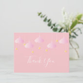 Twinkle Twinkle Little Star Pink Thank You サンキューカード (スタンド正面)