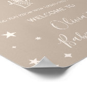 Twinkle Twinkle Little Star Shower Welcome Sign ポスター (角)