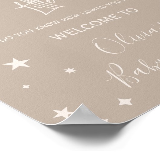 Twinkle Twinkle Little Star Shower Welcome Sign ポスター (角)
