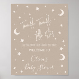 Twinkle Twinkle Little Star Shower Welcome Sign ポスター