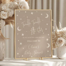Twinkle Twinkle Little Star Shower Welcome Sign ポスター