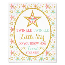Twinkle Twinkle Little Star Sign - 8" x 10インチプリント