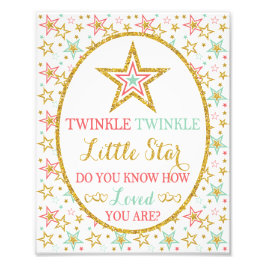 Twinkle Twinkle Little Star Sign - 8" x 10インチプリント フォトプリント