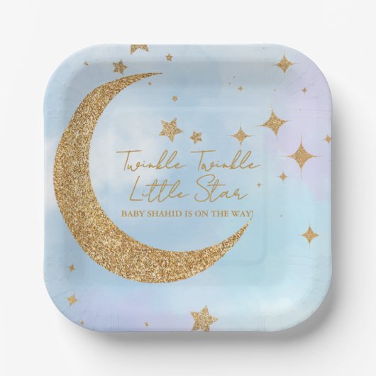 Twinkle Twinkle Little Star Square Paper Plate ペーパープレート (正面)