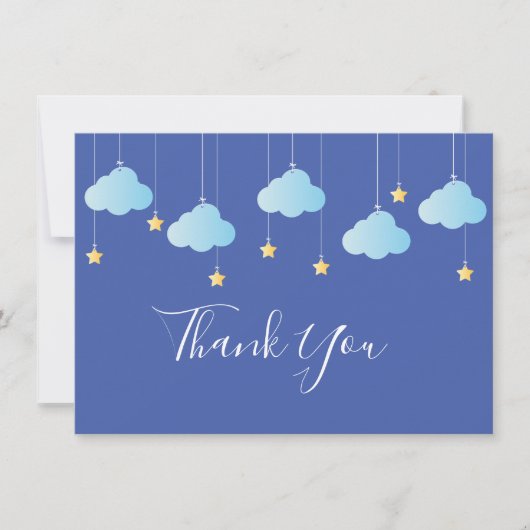 Twinkle Twinkle Little Star Thank You Blue サンキューカード (正面)