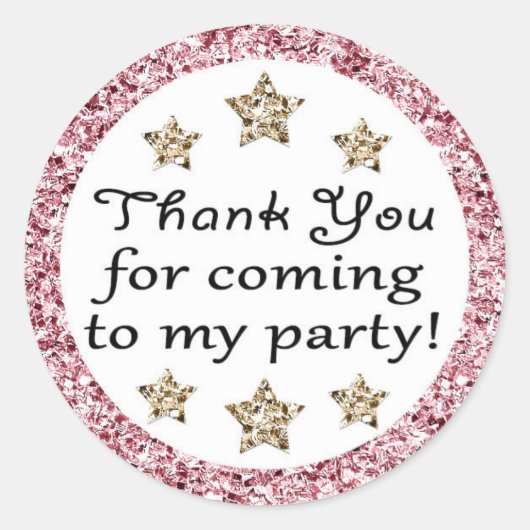 Twinkle Twinkle Little Star Thank You Stickers ラウンドシール (正面)