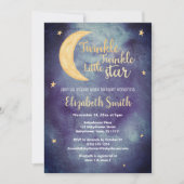 Twinkle Twinkle little star watercolor babyshower 招待状 (正面)