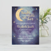 Twinkle Twinkle little star watercolor babyshower 招待状 (スタンド正面)