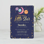 Twinkle Twinkle Little Stars & Planets誕生日 招待状 (スタンド正面)