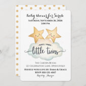 Twinkle, Twinkle Little Twins Baby Shower Invitati 招待状 (正面/裏面)