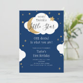 Twinkle Twinkle OneDerfulボーイファースト誕生日 招待状 (スタンド正面)