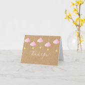 Twinkle Twinkle Pink Thank You 素朴 Kraft Boho カード (黄色い花)