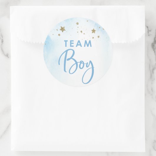 Twinkle Twinklerジェンダーがスティッカーチームの少年を明らかにする ラウンドシール (バッグ)