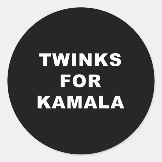 Twinks For Kamala 2024 Lgbtq+プライドサポートカマラ ラウンドシール (正面)