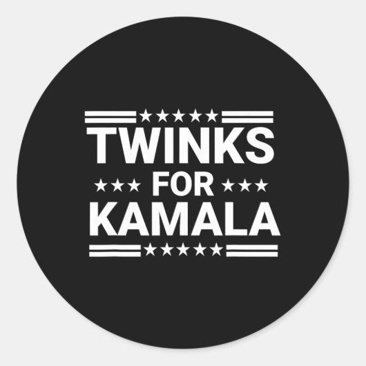 Twinks For Kamala Harris 1 ラウンドシール (正面)