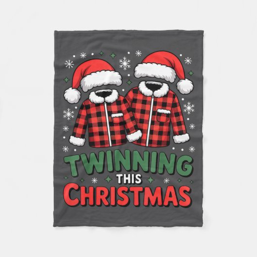 Twinning This Christmas Matching Family Holiday  フリースブランケット (正面)