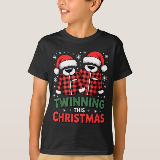 Twinning This Christmas Matching Family Holiday Tシャツ (正面)