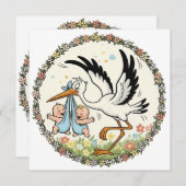 Twins and Stork Vintage Design セーブザデート (正面/裏面)