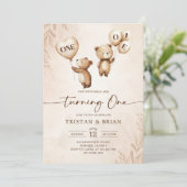 Twins Bear-y First Birthday  招待状 (スタンド正面)