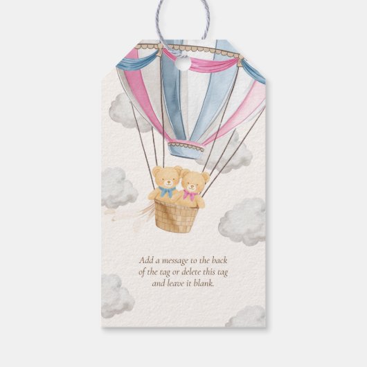 Twins Bearly Wait Teddy Bear Pop It When She Pops ギフトタグ (裏面)