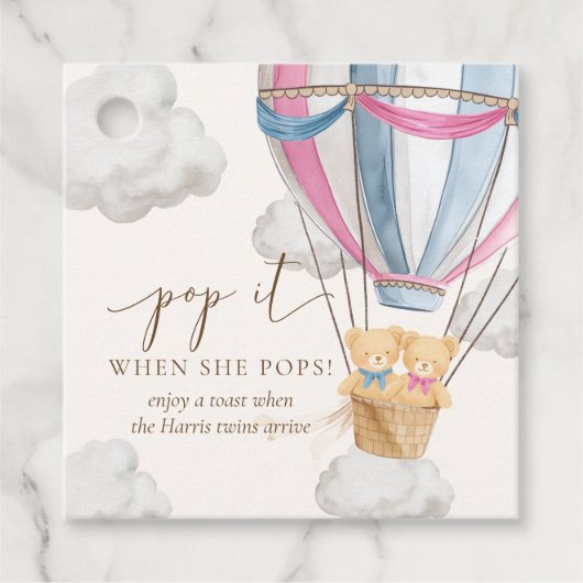 Twins Bearly Wait Teddy Bear Pop It When She Pops フェイバータグ (正面)