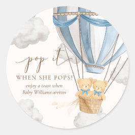 Twins Bearly Wait Teddy Bear Pop It When She Pops ラウンドシール