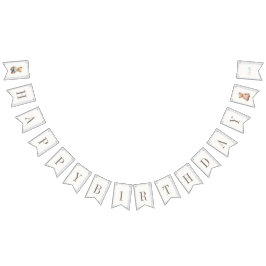 Twins Beary First Happy Birthday バンティングフラッグ