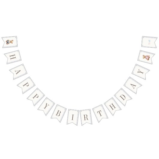 Twins Beary First Happy Birthday バンティングフラッグ (全)