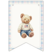 Twins Beary First Happy Birthday バンティングフラッグ (第1の旗)