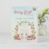 Twins Berry First Birthday Party 招待状 (スタンド正面)