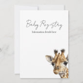 Twins Giraffe Jungle Wild Details Baby Shower 招待状 (裏面)