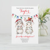 Twins Holiday Lights Baby Shower Invitation 招待状 (スタンド正面)