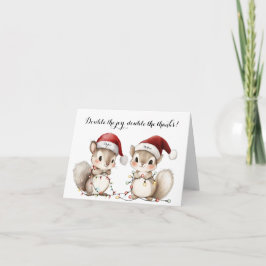 Twins Holiday Lights Baby Shower Thank You Card サンキューカード