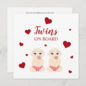 Twins Illustration in Red Design (正面/裏面)