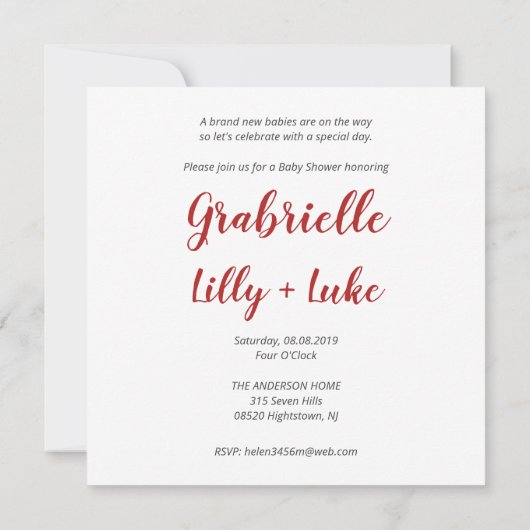 Twins Illustration in Red Design (裏面)