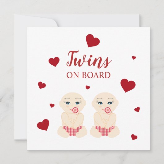 Twins Illustration in Red Design (正面)