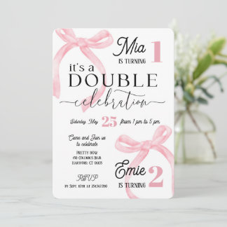 Twins Join Birthday Pink Coquette 招待状