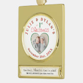 Twins More The Merrier Keepsake Baby 1st Christmas ゴールドプレートバナーオーナメント (左)